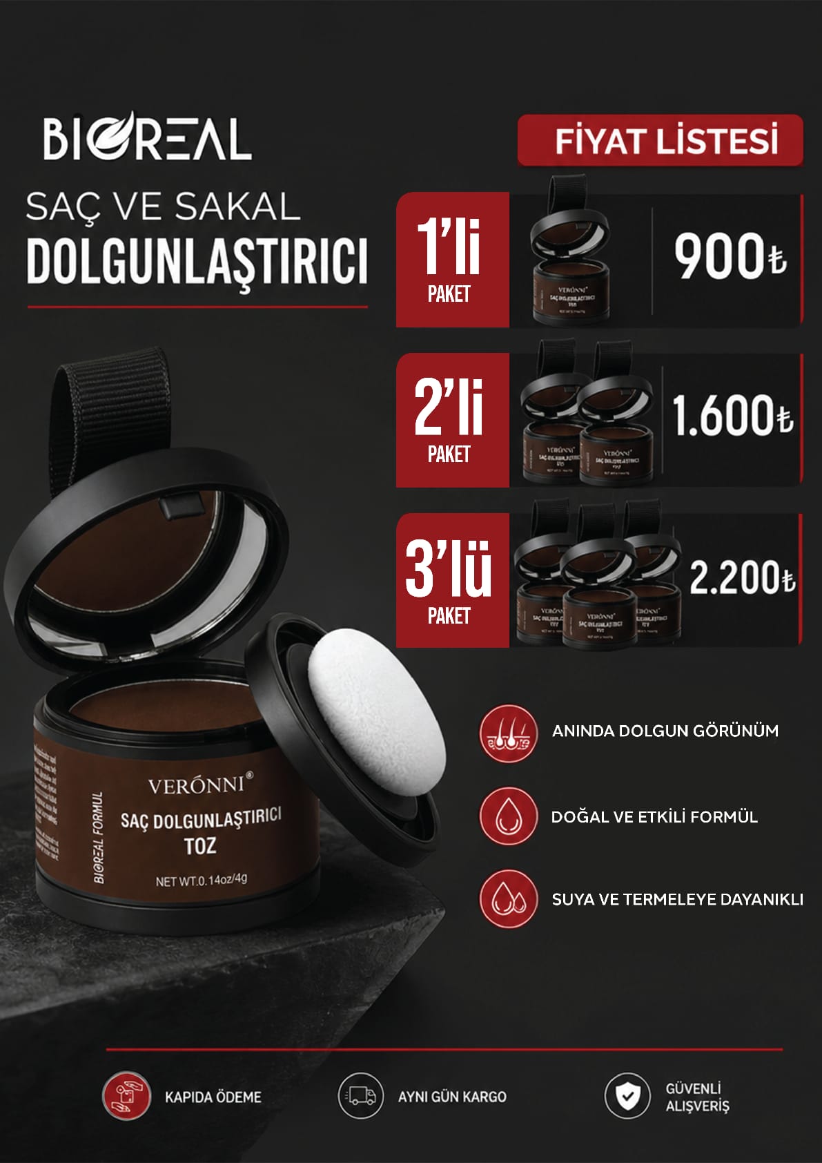 Bioreal Dolgunlaştırıcı Saç Pudrası